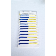 Патріотичний плетений синьо-жовтого кольору брослет