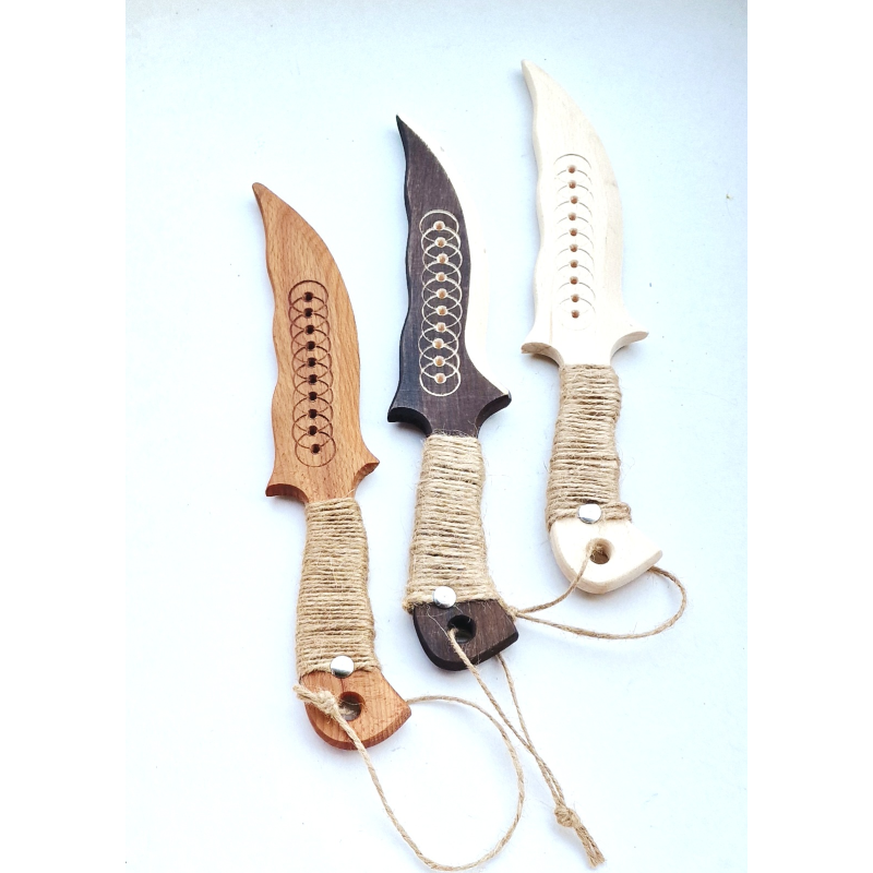 Дерев'яний сувенірний ніж ручної роботи 28×4.5см