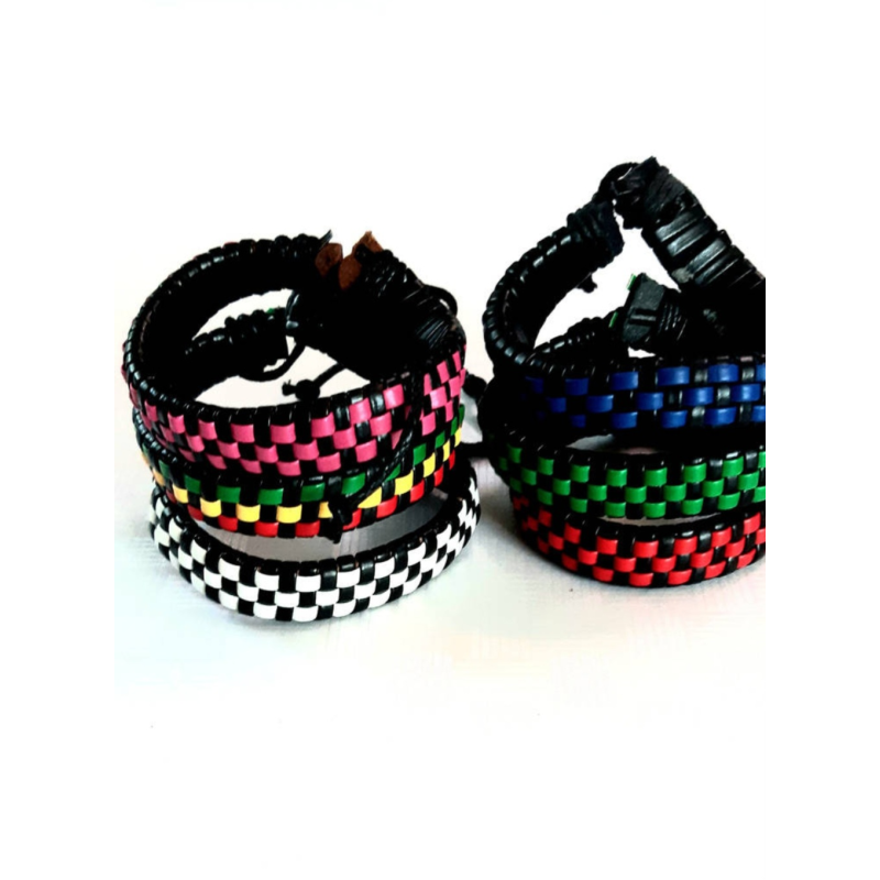 Брослети шкіряні на затяжці