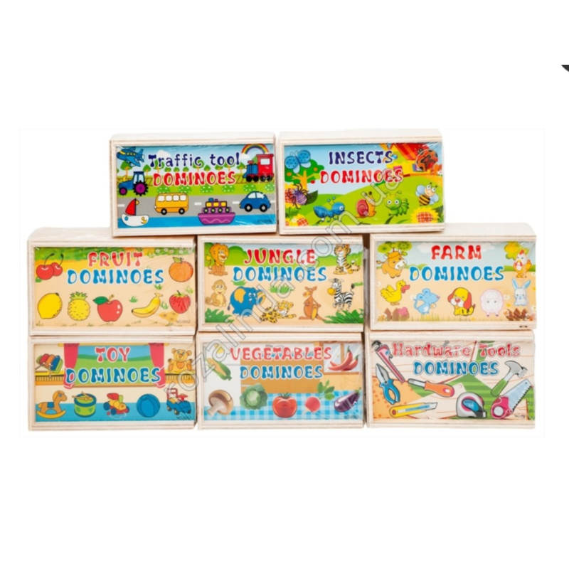 Доміно дитяче з дереа з рвзними малюнками