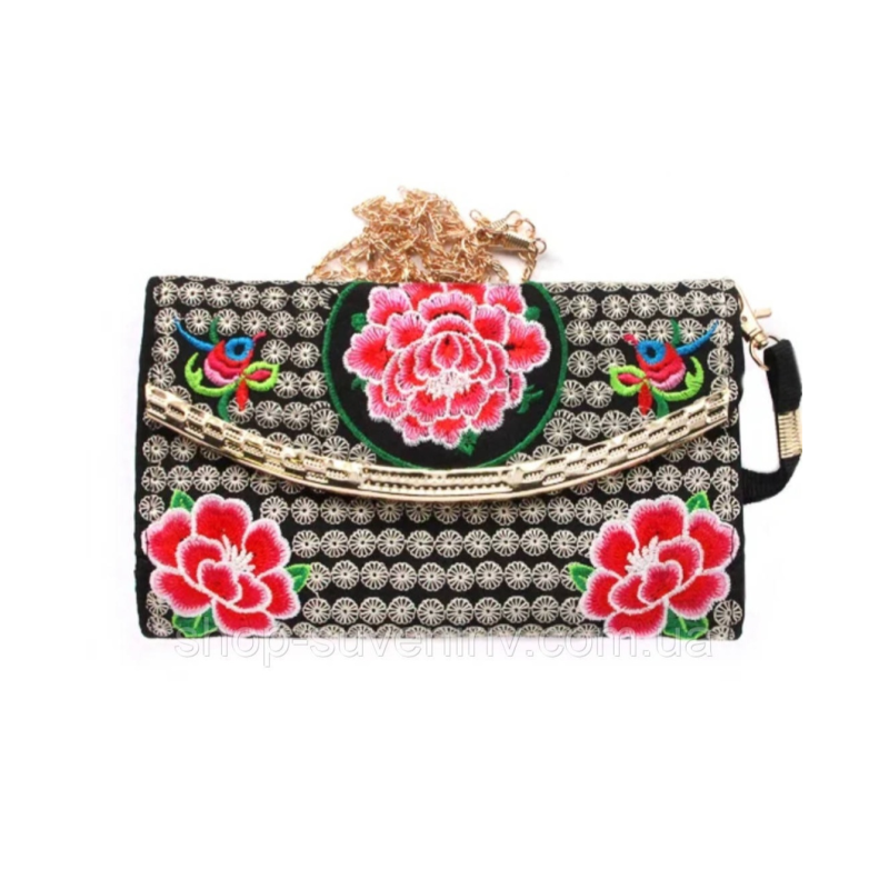 Жіноча сумка-клач із вишивкою