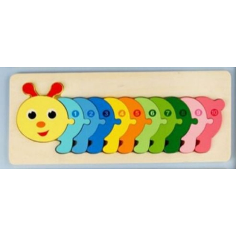 Пазли на дошці  Гусениця