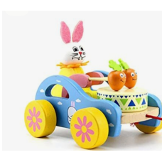 Машинка барабанчик на шнурівці ЗАЙЧИК