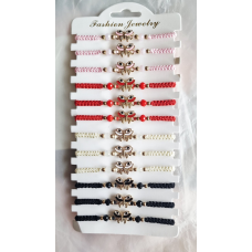 Брослет плетений мікс кольорів з метеликом