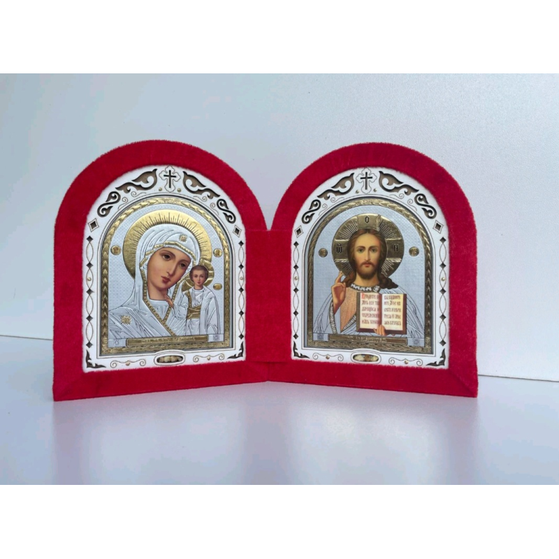 Ікона розкладна в бархаті 17×14 Ікона розкладна в бархаті 17×14