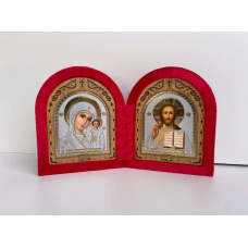 Ікона в бархаті подвійна складень