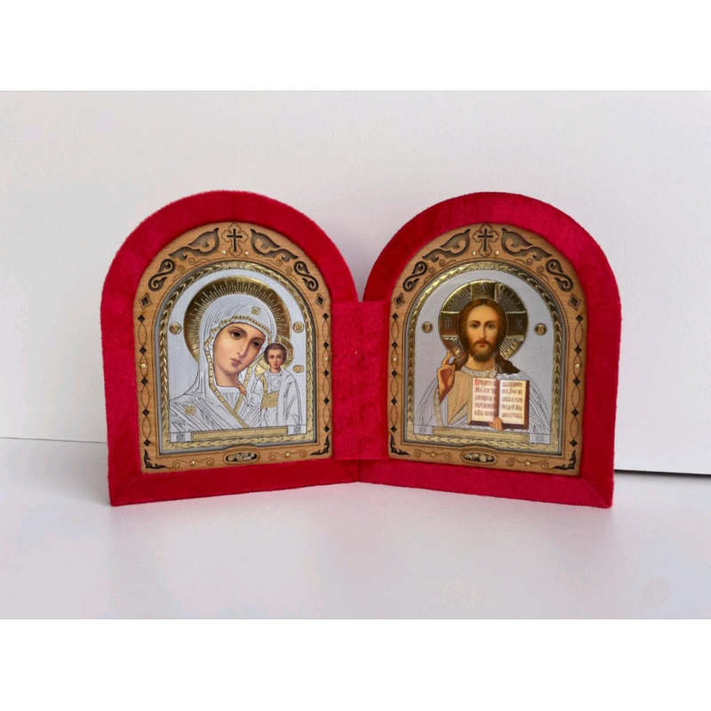 Ікона в бархаті подвійна складень