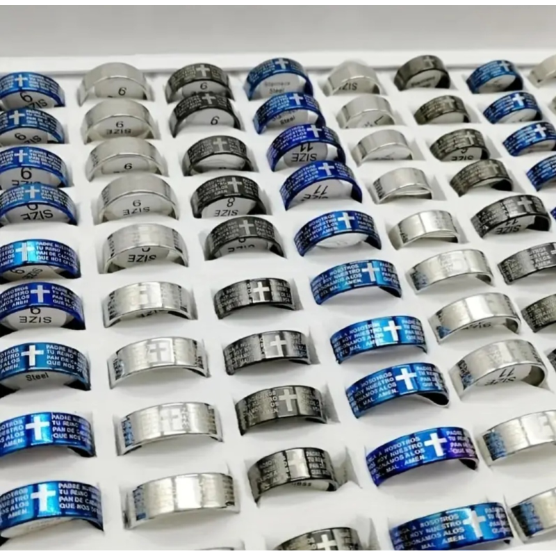 Кольца з молитвою з нержавіючої металу Кольца з молитвою з нержавіючої металу