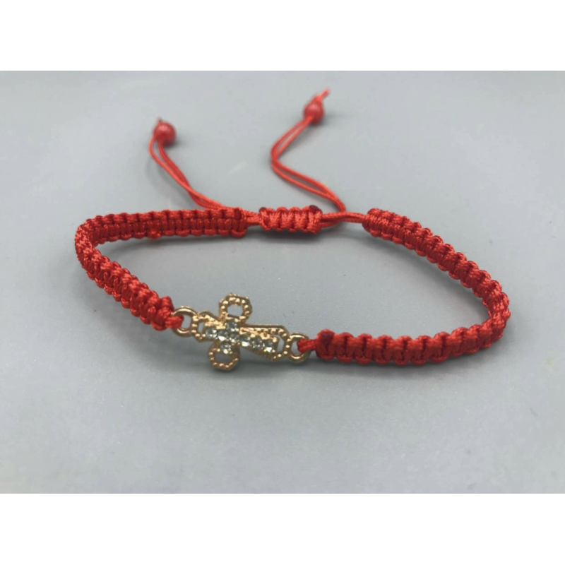 Брослет на руку з хрестиком плетений