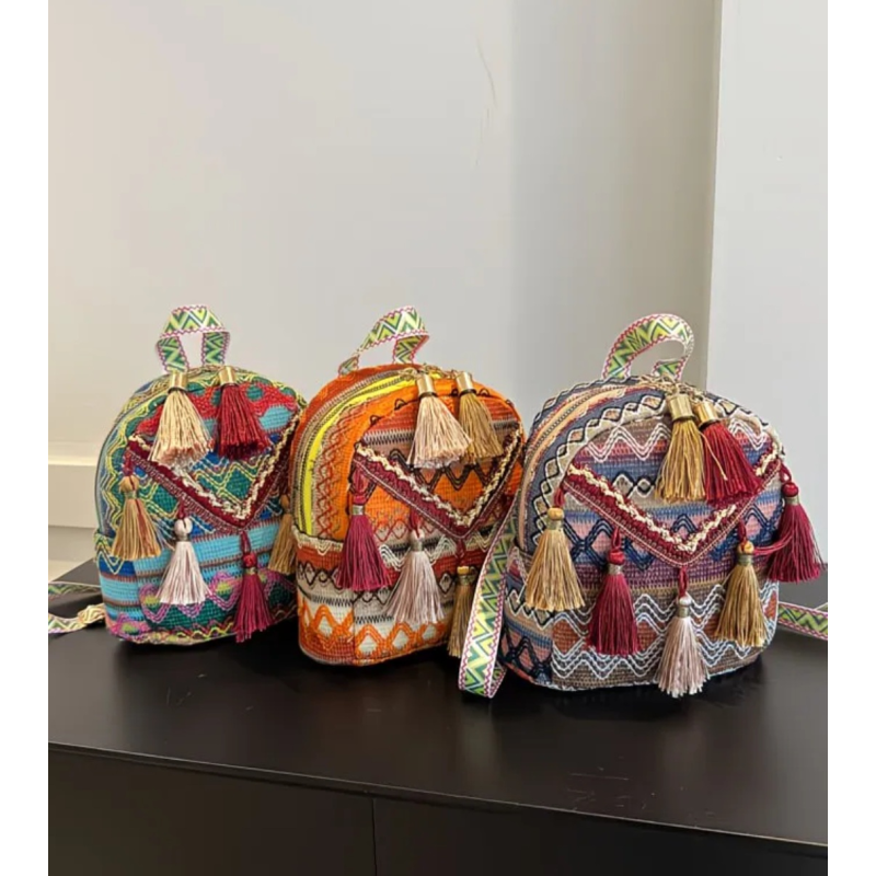 Сумка-рюкзак з тканини з орнаментом