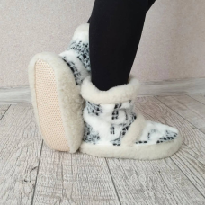Тапочки чуні з овчини з кожушком